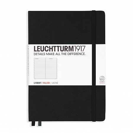Leuchtturm1917 Notebook A5 Hardcover Ruled - Black