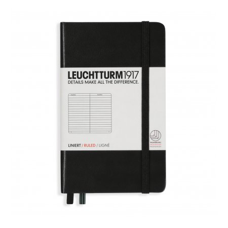 Leuchtturm1917 Notebook A6 Hardcover Ruled - Black