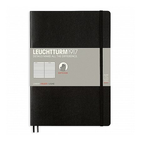 Leuchtturm1917 Notebook B5 Softcover Ruled - Black