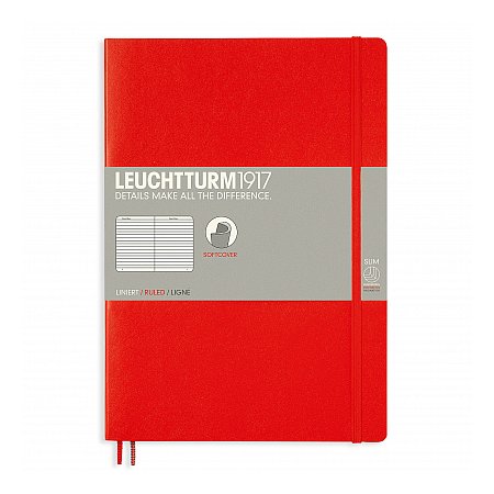 Leuchtturm1917 Notebook B5 Softcover Ruled - Red