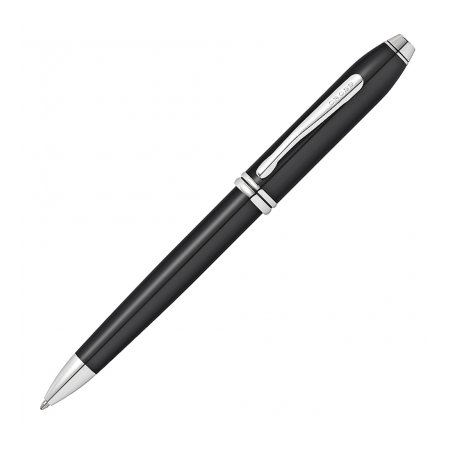 Cross Townsend Black Lacquer Rhodium Wide Girth - Ballpoint