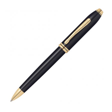 Cross Townsend Black Lacquer 23K Gold Plated Wide Girth - Ballpoint