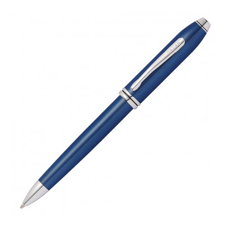 Cross Townsend Quartz Blue Lacquer Rhodium Wide Girth - Ballpoint