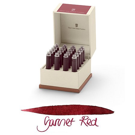 Graf von Faber-Castell Ink Cartridges (20 pcs) - Garnet Red