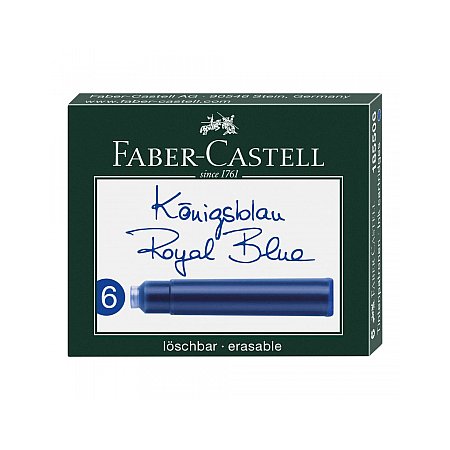 Faber-Castell Ink Cartridges (6 pcs) - Royal Blue