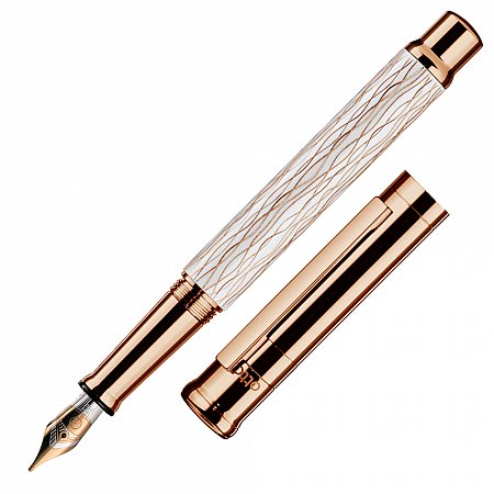 Otto Hutt Design 04 Rose Gold Wave White 18K Gold Nib - Fountain [M]