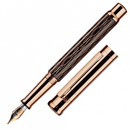 Otto Hutt Design 04 Rose Gold Wave Black 18K Gold Nib - Fountain [EF]