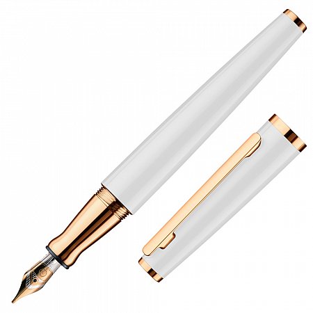 Otto Hutt Design 06 Shiny Lacquer White 18K Gold Nib - Fountain [EF]