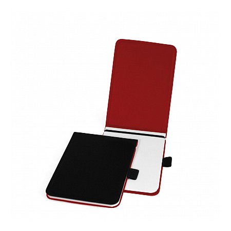 off lines Leather Notepad Medium - Black/Red