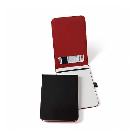 off lines Leather Notepad Small - Black/Red