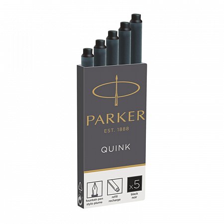 Parker Quink Ink Cartridges Long (5 pcs) - Black 