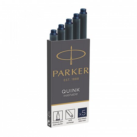 Parker Quink Ink Cartridges Long (5 pcs) - Blue/Black
