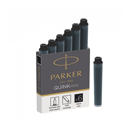 Parker Quink Ink Cartridges Short (6 pcs) - Black 