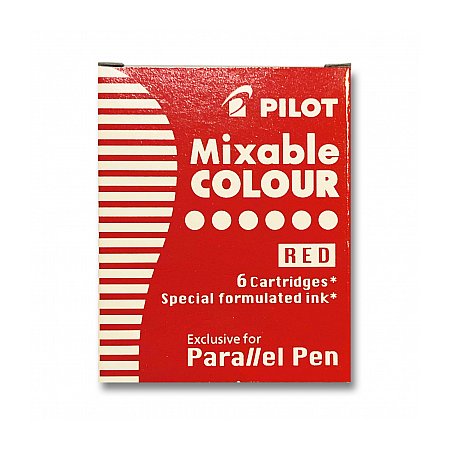 Pilot Parallel Pen Ink Cartridges (6 pcs) - Red