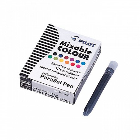 Pilot Parallel Pen Ink Cartridges (12 pcs) Assorted colours