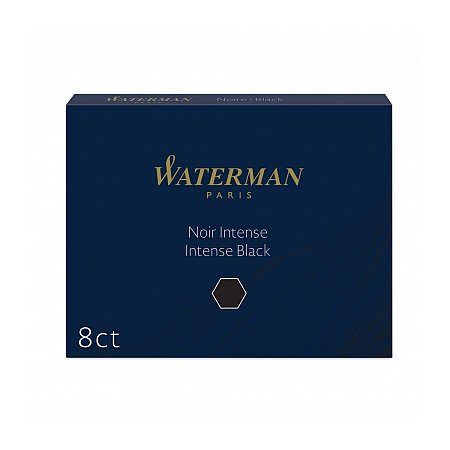 Waterman Ink Cartridges Long (8 pcs) - Intense Black