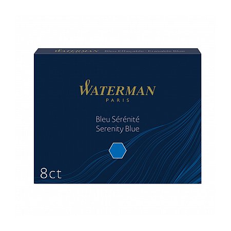 Waterman Ink Cartridges Long (8 pcs) - Serenity Blue