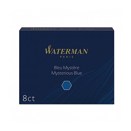 Waterman Ink Cartridges Long (8 pcs) - Mysterious Blue