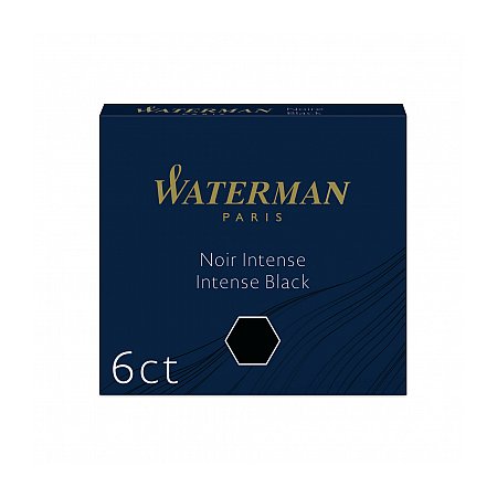 Waterman Ink Cartridges Short (6 pcs) - Intense Black 