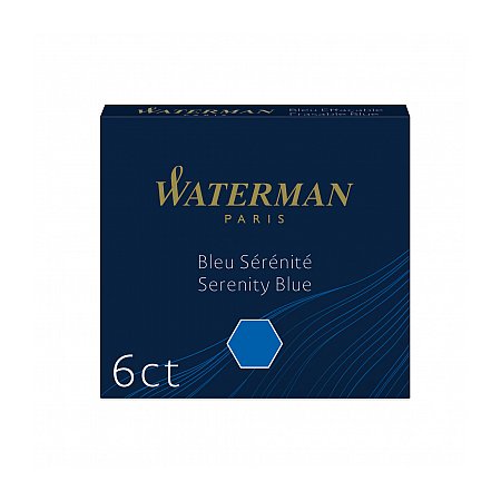 Waterman Ink Cartridges Short (6 pcs) - Serenity Blue