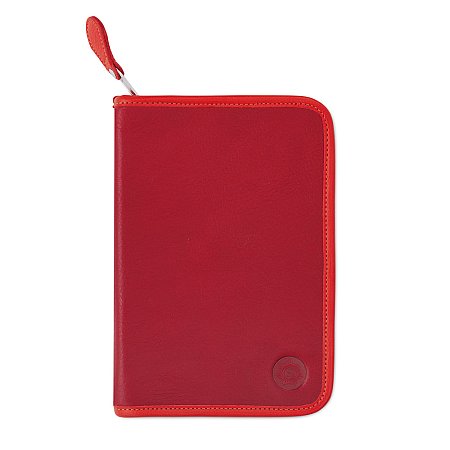 Sonnenleder Nils Leather Pencil Case - Red/Orange