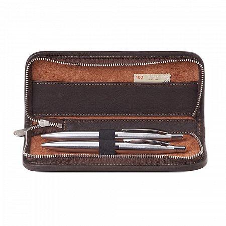 Sonnenleder Mörike Leather Pencil Case for 2 Pens - Mocha Brown