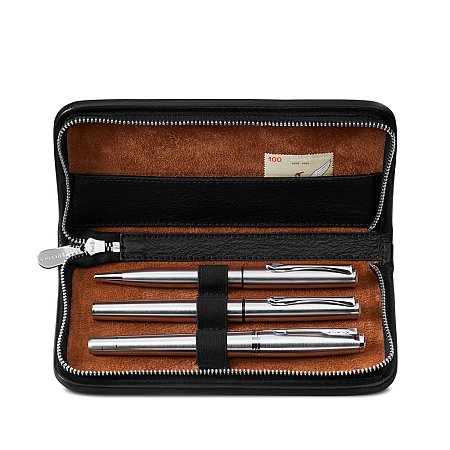 Sonnenleder Walser Leather Pencil Case for 3 Pens - Black