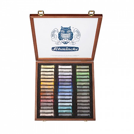 Schmincke Pastels wooden box 45 pastels landscape