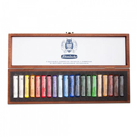 Schmincke Pastels wooden box 20 patels assorted