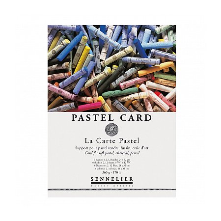 Sennelier Pastel Card, block, 360g, 12ark, 6x2 nyanser - 24x32cm
