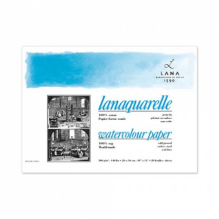 Lanaquarelle 300g 20 sheets Grain Fin (CP) - 23x31cm