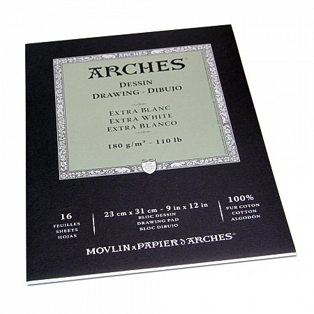 Arches Drawing pad 180g 16 sheets Extra White - 23x31cm